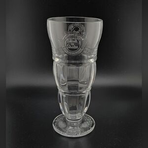 Steak 'n Shake Restaurant Glass Milkshake Sundae Soda Heavy Embossed Logo 8.25”